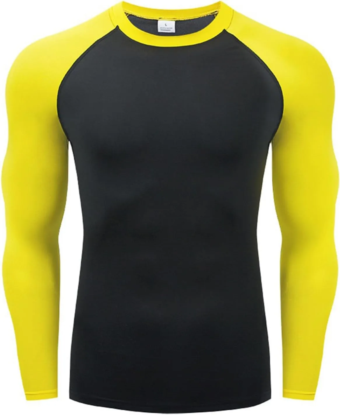 Mens Sports Shirt Long Sleeve Color Block Patchwork Casual Shirts for Men Quick Dry Slim Fit Running Gym Exercise Tops