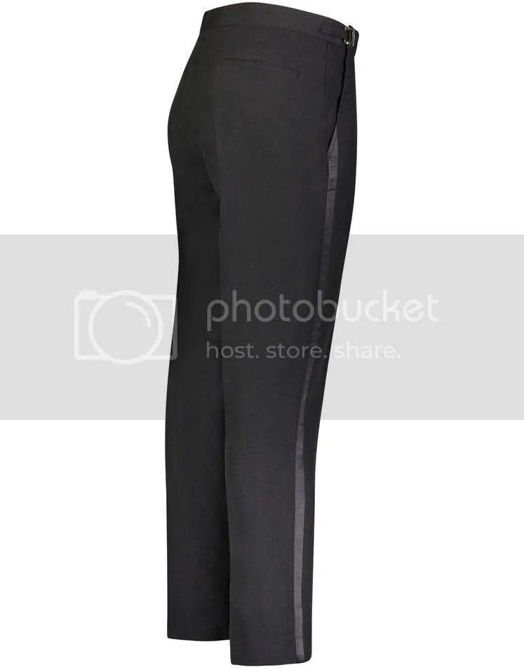 Men's Tuxedo Pants Side Satin Stripe - Pleated Or Flat Front