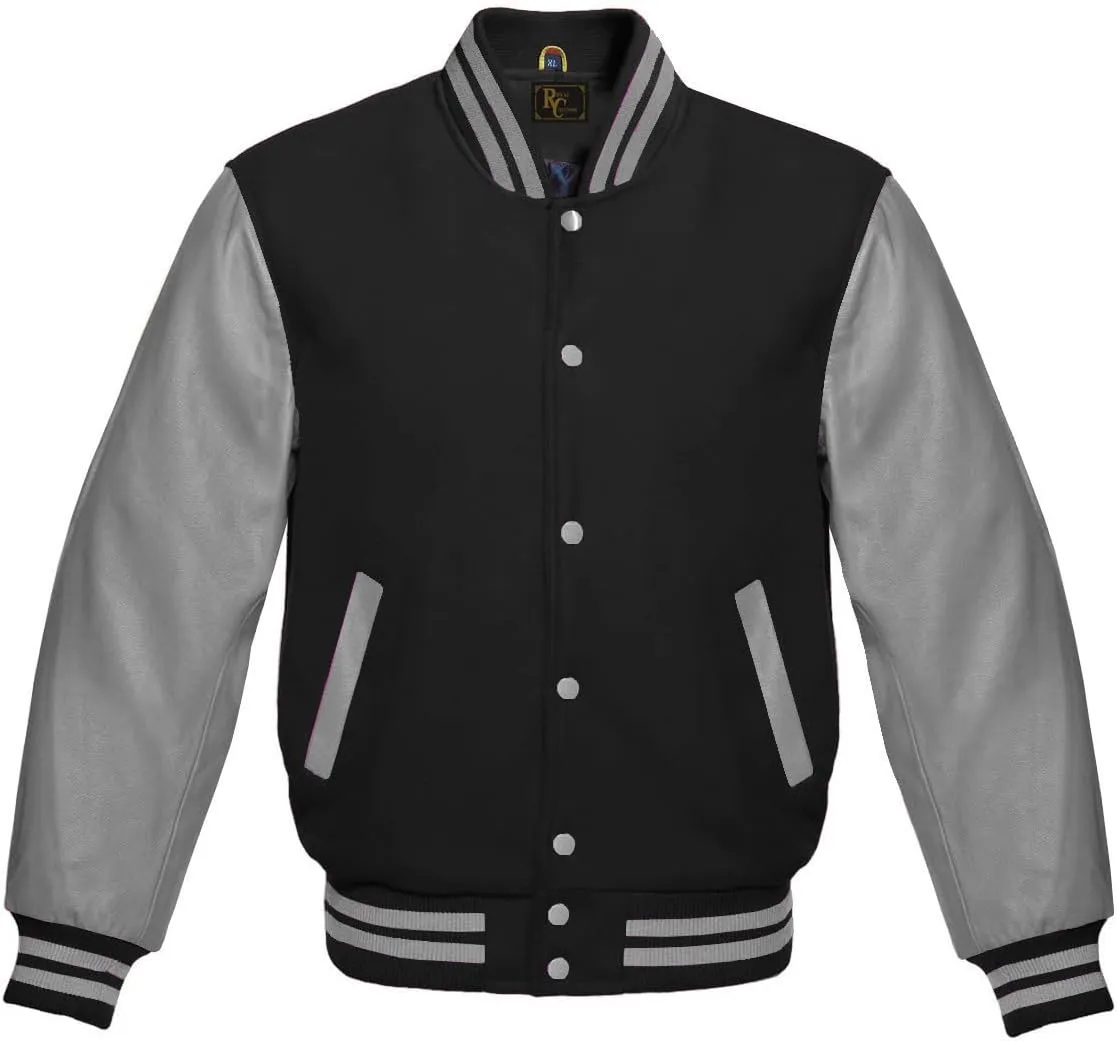 Men's Varsity Jacket Baseball Letterman Wool and Leather Premium Quality Basketball Jackets