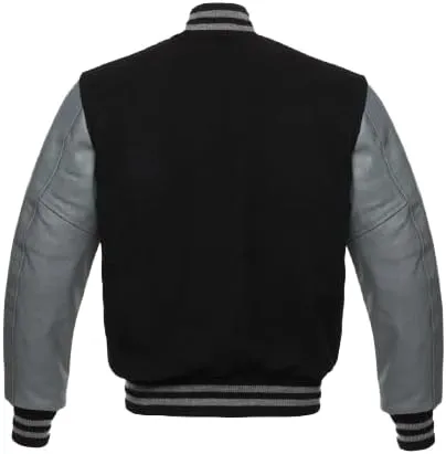 Mens Varsity Jackets Baseball Letterman Wool Body Genuine Leather Sleeves Bomber American Style Varsity Jacket