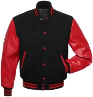Mens Varsity Jackets Baseball Letterman Wool Body Genuine Leather Sleeves Bomber American Style Varsity Jacket