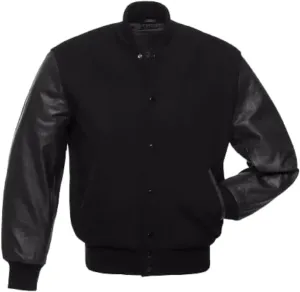 Mens Varsity Jackets Baseball Letterman Wool Body Genuine Leather Sleeves Bomber American Style Varsity Jacket