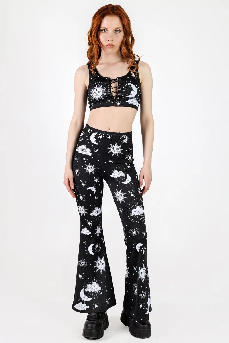 Midnight Sky High Waisted Bell Bottoms Pants Set
