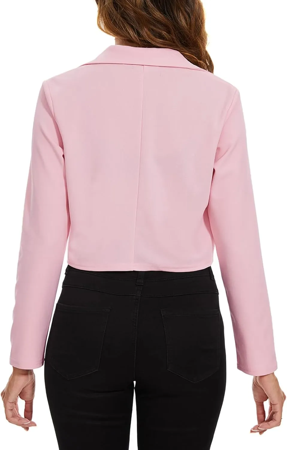 MINTLIMIT Women's Cropped Blazer Long Sleeve Notched Lapel Button Jackets Blazer Casual Work Office Cardigan Suit Jacket