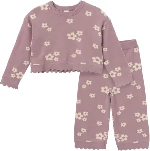 Modern Moments by Gerber Girls' Baby and Toddler Jacquard 2-piece Sweater Set