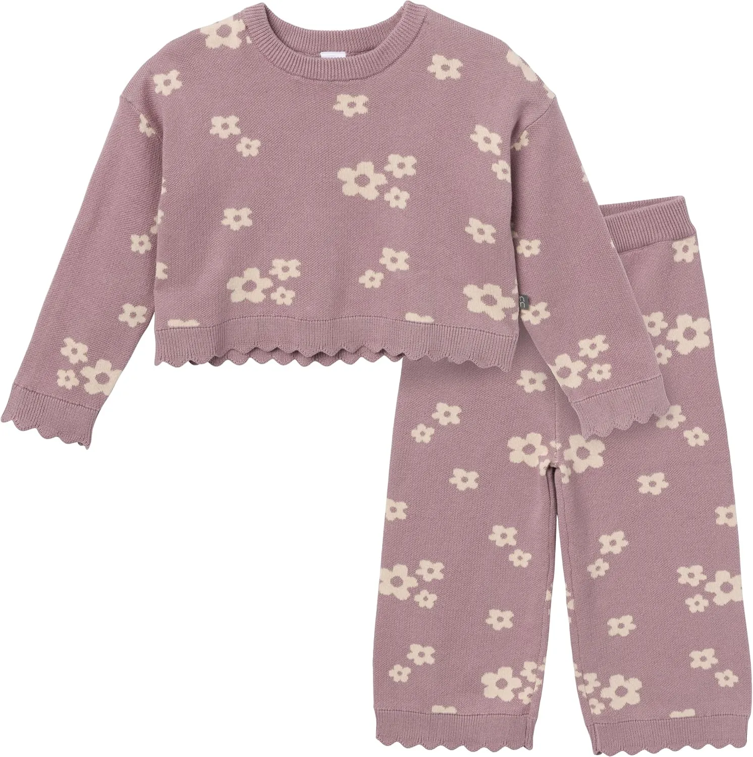 Modern Moments by Gerber Girls' Baby and Toddler Jacquard 2-piece Sweater Set