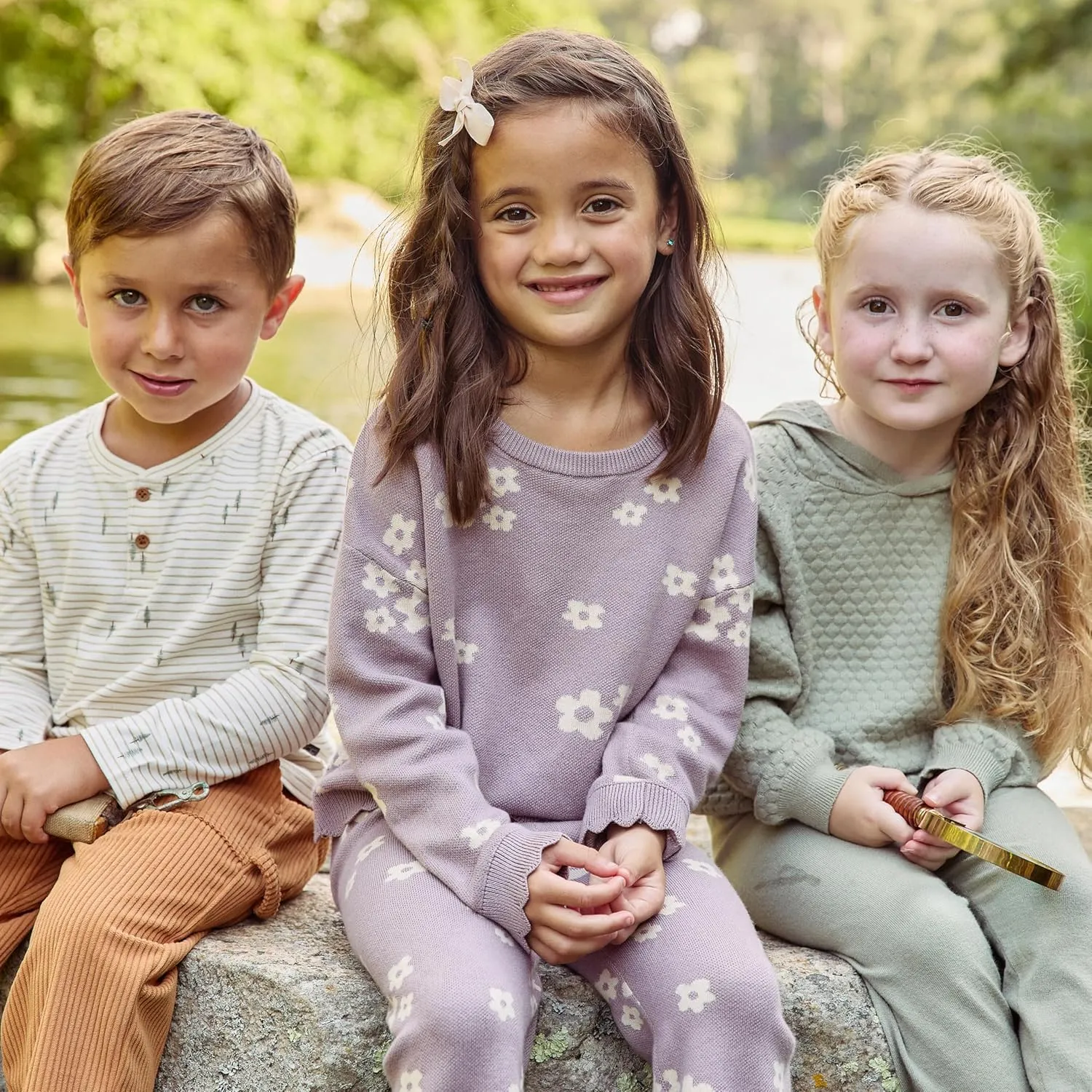Modern Moments by Gerber Girls' Baby and Toddler Jacquard 2-piece Sweater Set
