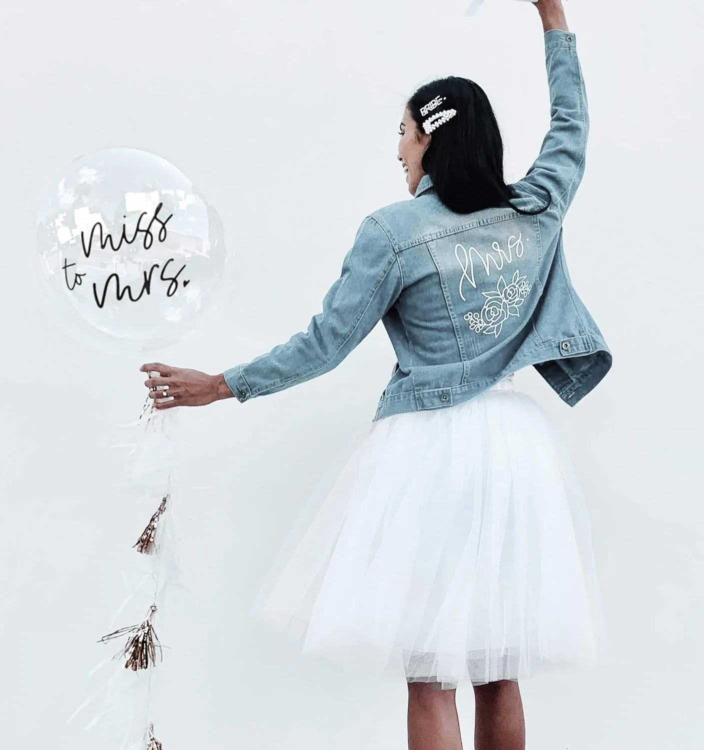 ModParty Bride Jean Jacket for Wedding Mrs Denim Jacket Honeymoon Gift