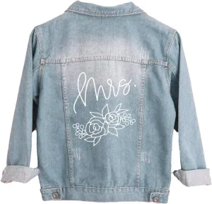 ModParty Bride Jean Jacket for Wedding Mrs Denim Jacket Honeymoon Gift