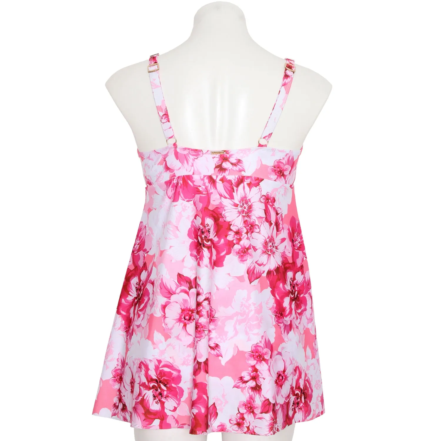 MS-FLOW - Women's Floral Print Flyaway Swimdress & One-Piece Swimsuit Set
