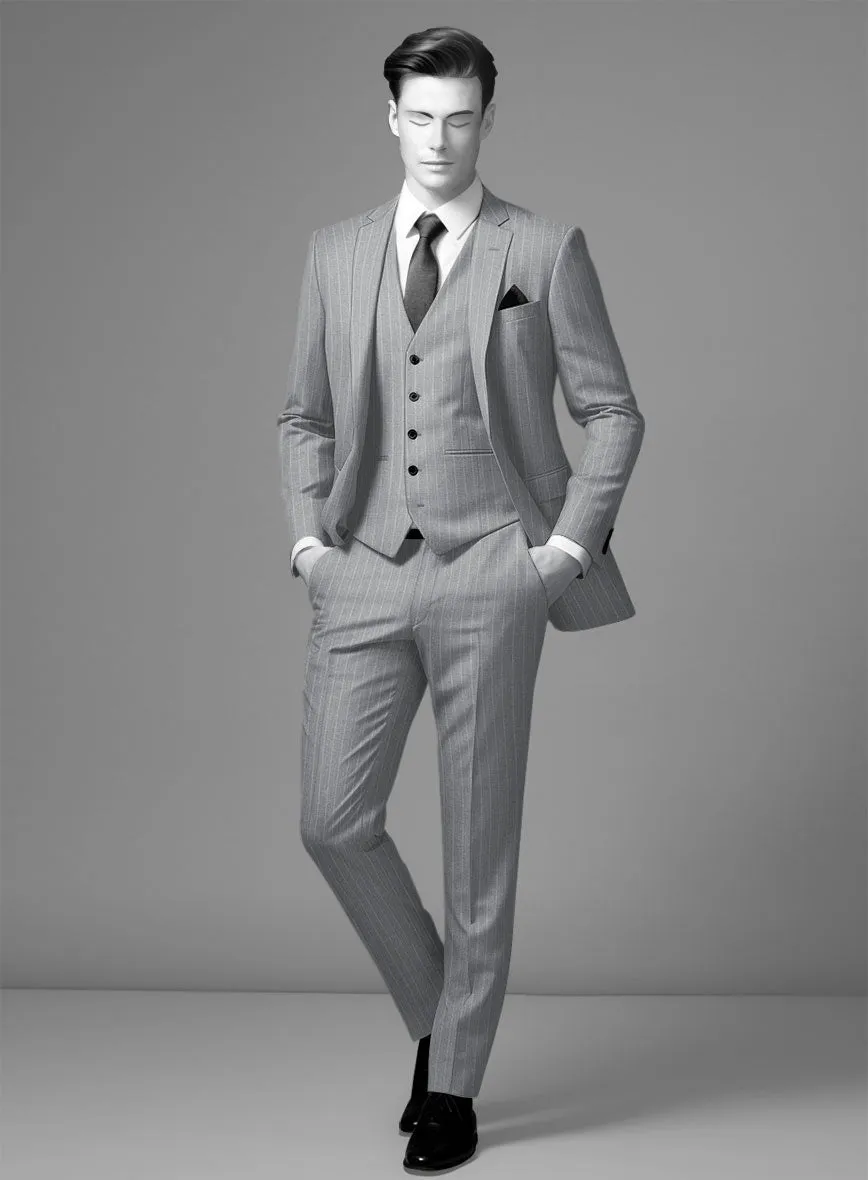 Napolean Genova Stripe Gray Wool Suit