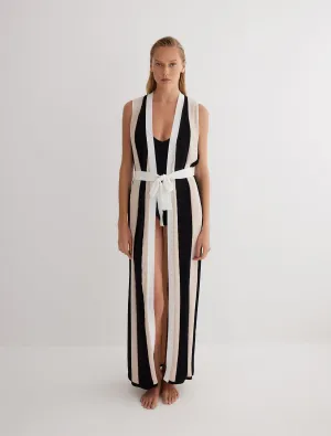 Norah Black/Nude/White Vest
