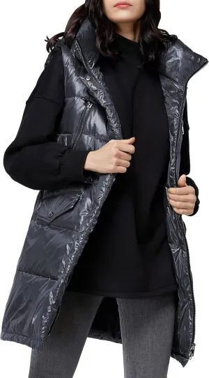 Orolay Womens' Down Vest with Stand Collar Thick Hooded Sleeveless Winter Coats