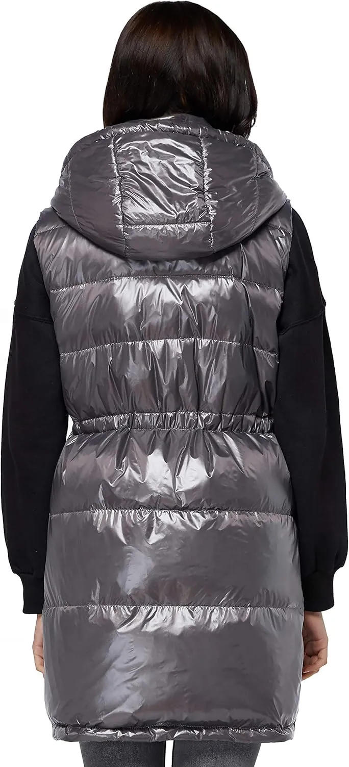 Orolay Womens' Down Vest with Stand Collar Thick Hooded Sleeveless Winter Coats