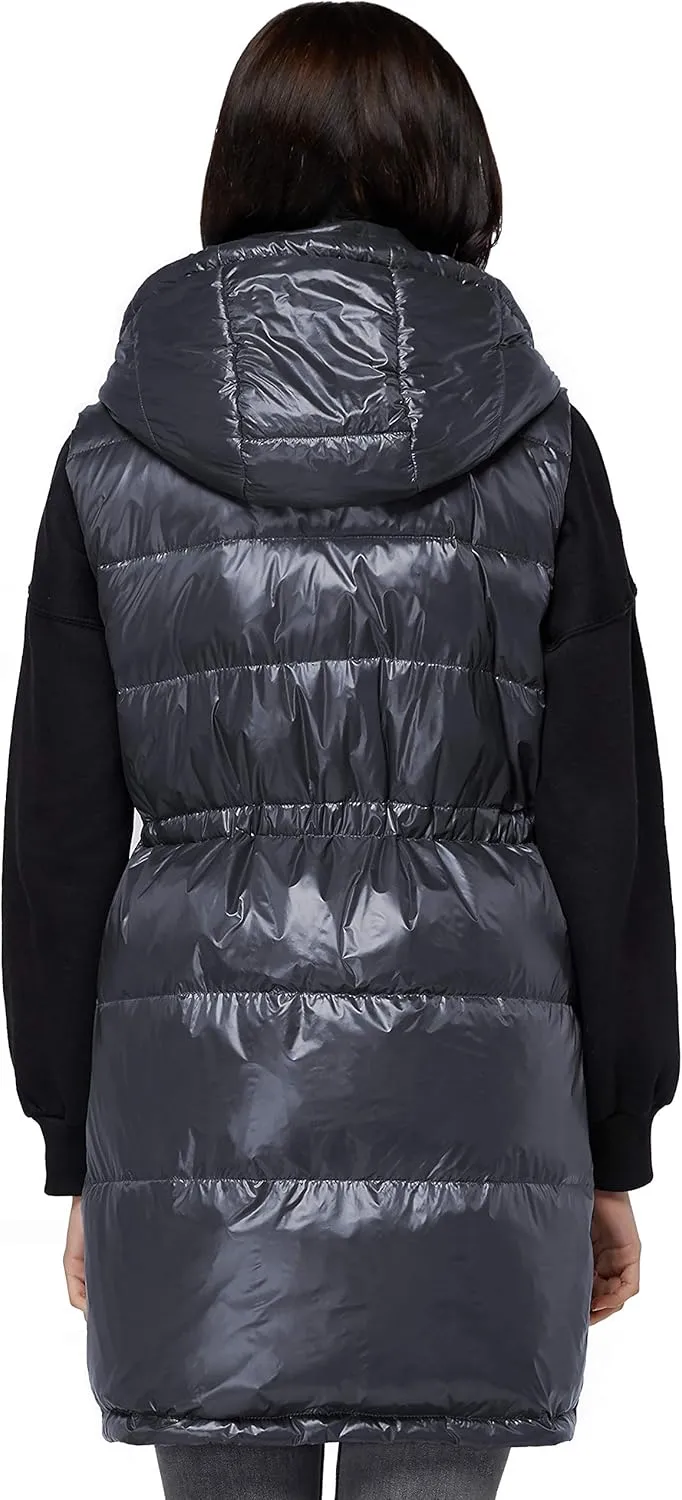 Orolay Womens' Down Vest with Stand Collar Thick Hooded Sleeveless Winter Coats