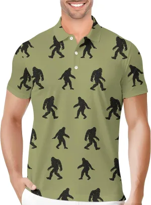 PAGYMO Golf Shirts for Men Crazy Hawaiian Print Funny Mens Polo Shirt