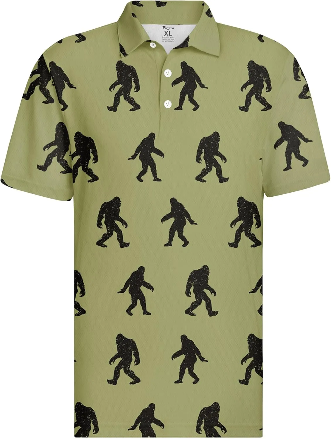 PAGYMO Golf Shirts for Men Crazy Hawaiian Print Funny Mens Polo Shirt