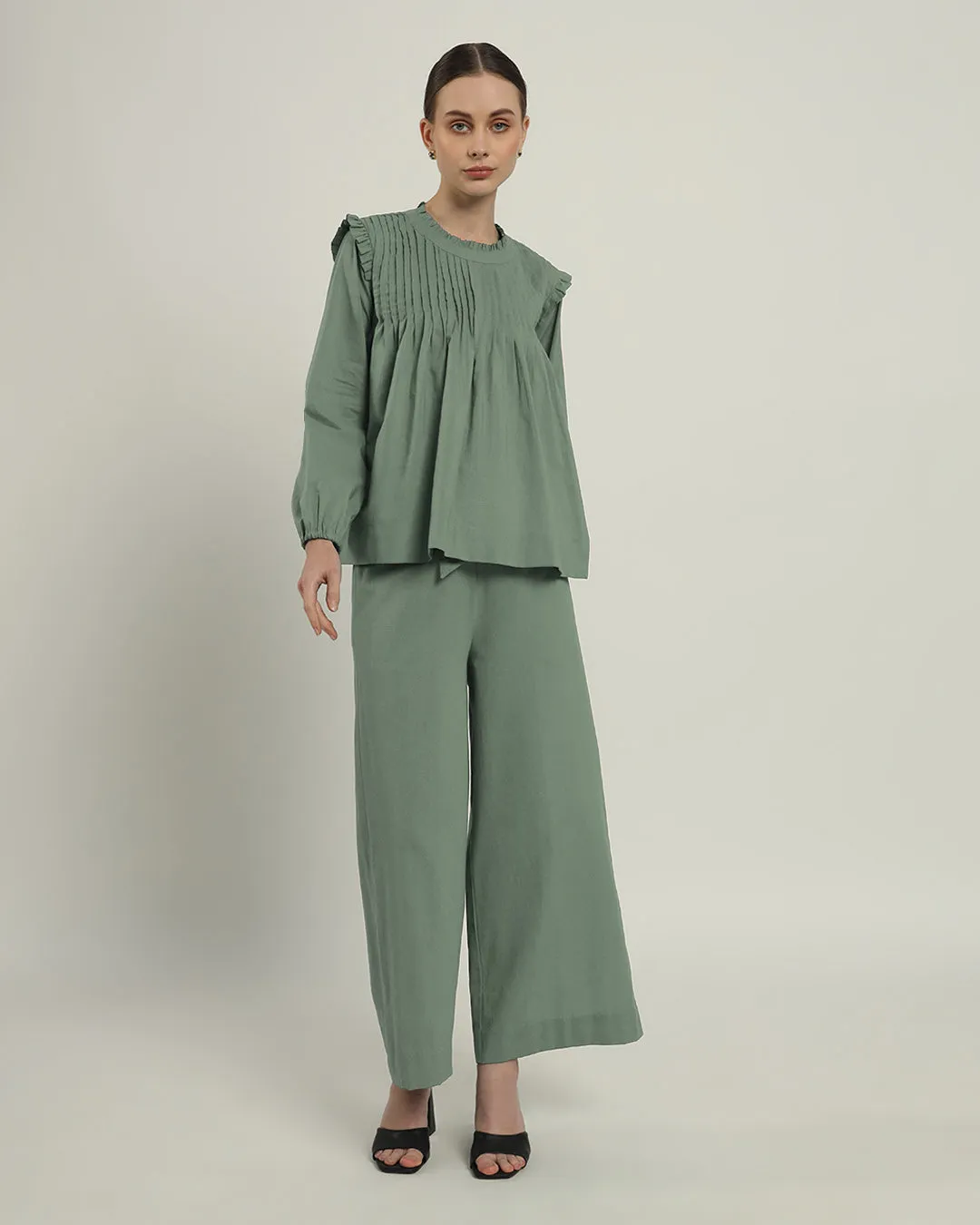 Pants Matching Set Mint Sleek Peplum Duo