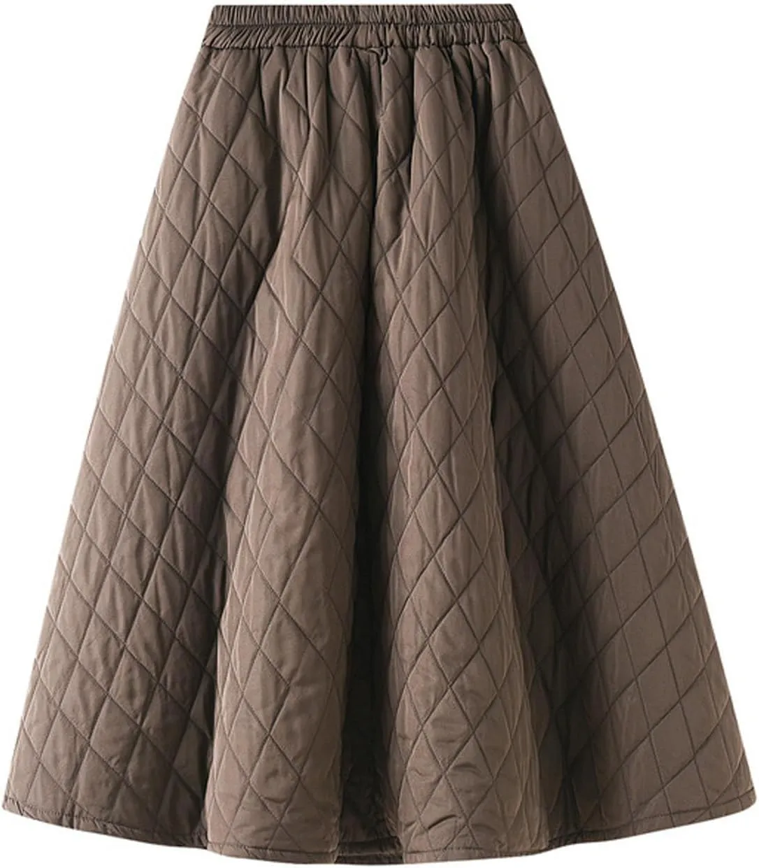 Perbai Women's Insulated Long Winter Skirt High Waisted A Line Pleated Flowy Quilted Puffer Skirts