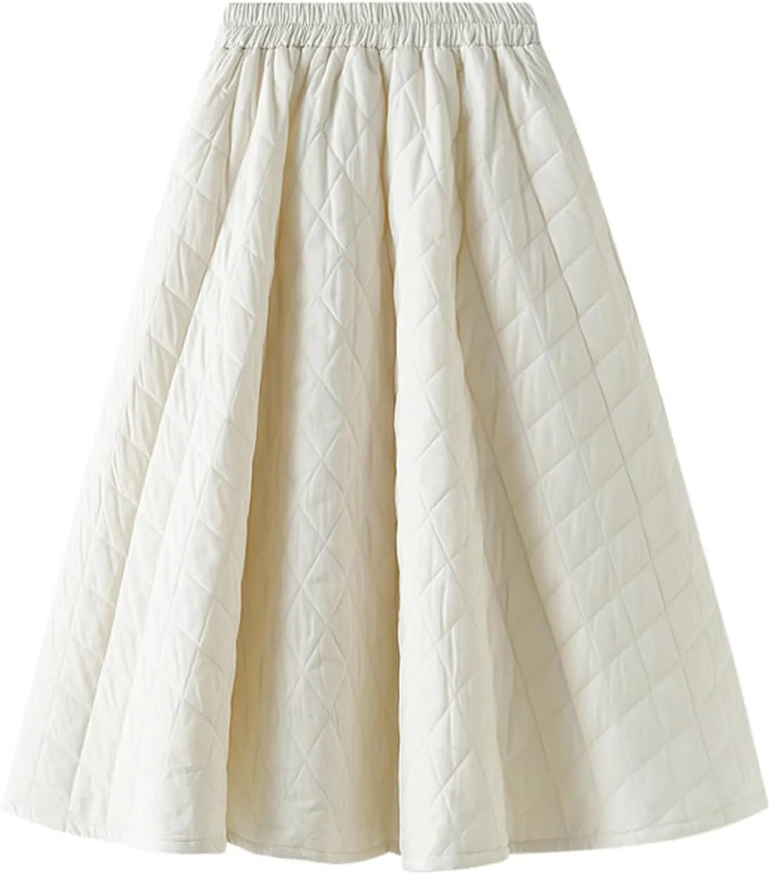 Perbai Women's Insulated Long Winter Skirt High Waisted A Line Pleated Flowy Quilted Puffer Skirts