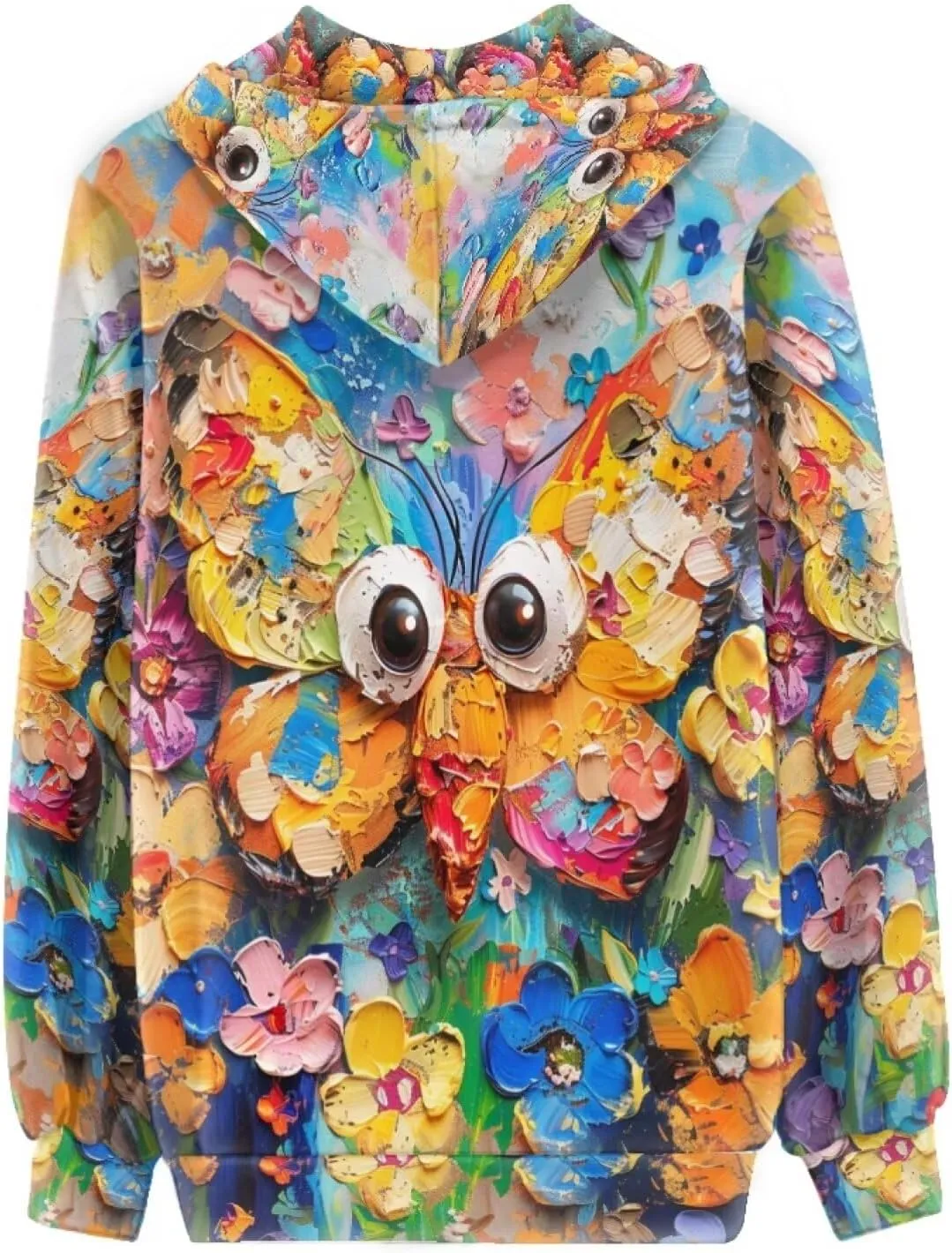 PinUp Angel Women Zip Up Hoodie Art Animal Oil Painting Graphic Oversized Hooded Sweatshirt Jacket Coats Streetwear