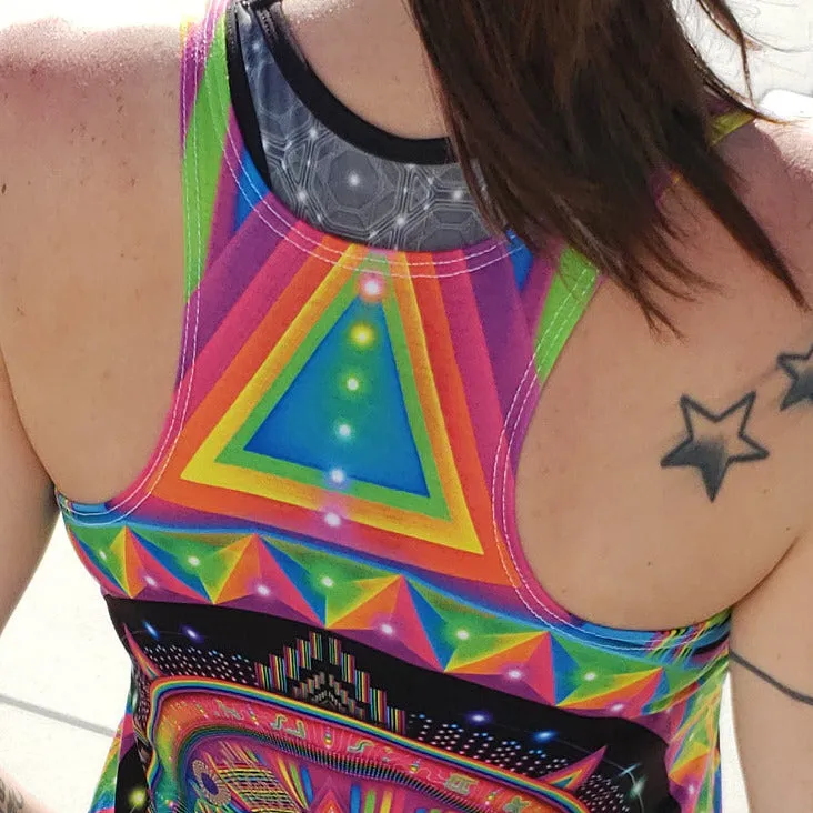 Psychedelic Tank Top (UV/RGB, Eco-Friendly, Womens, Racerback) | PSYTECH