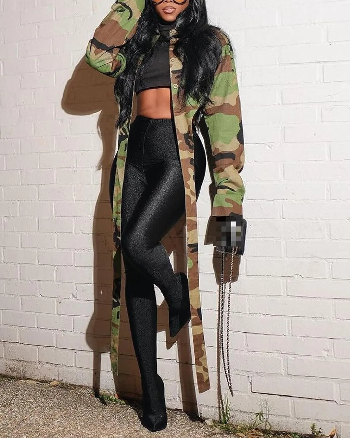Ptorlio Womens Casual Cropped Camo Jacket Long Sleeve Camouflage Fall Jackets Y2K Coat Outerwear