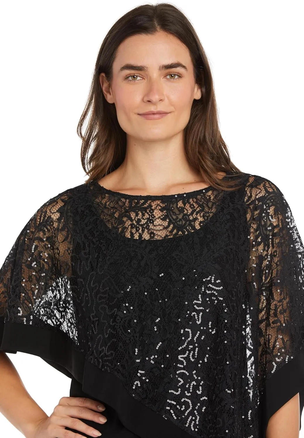 R&M Richards Women's Formal Poncho & Pant Set