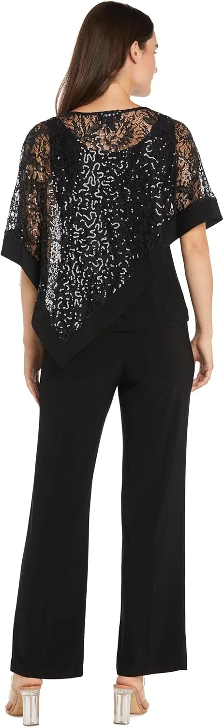 R&M Richards Women's Formal Poncho & Pant Set
