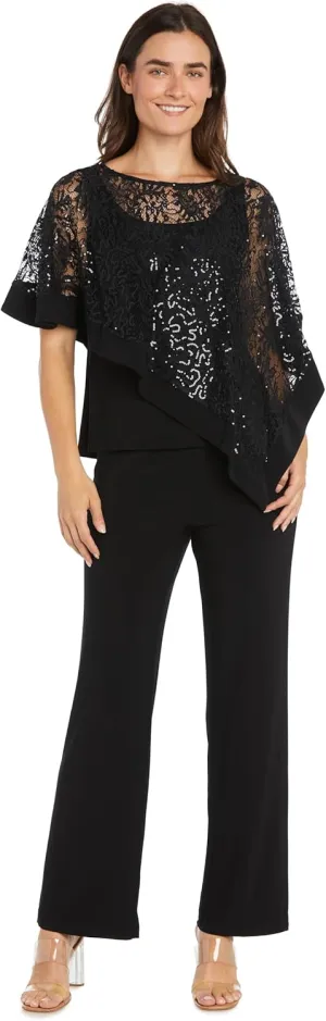 R&M Richards Women's Formal Poncho & Pant Set