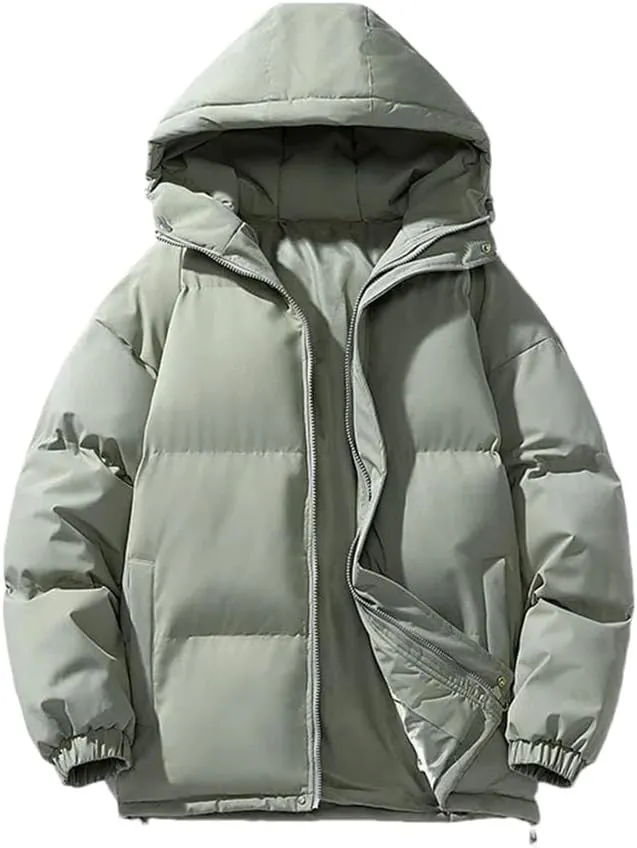 REHJJDFD Men Cotton-Padded Coats Men Puffer Jackets Outdoor Hooded Coat Casual Parkas Thick Warm Coat Men Jacket