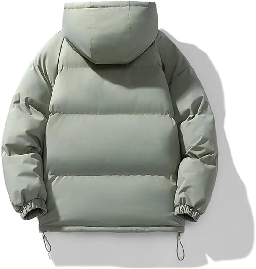REHJJDFD Men Cotton-Padded Coats Men Puffer Jackets Outdoor Hooded Coat Casual Parkas Thick Warm Coat Men Jacket