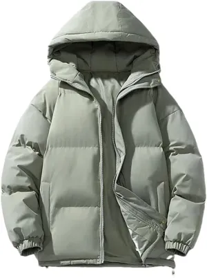 REHJJDFD Men Parkas Cotton-Padded Coats Men Puffer Jackets Outdoor Hooded Coat Casual Thick Warm Coat Men Jacket