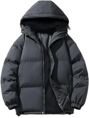 REHJJDFD Men Parkas Cotton-Padded Coats Men Puffer Jackets Outdoor Hooded Coat Casual Thick Warm Coat Men Jacket