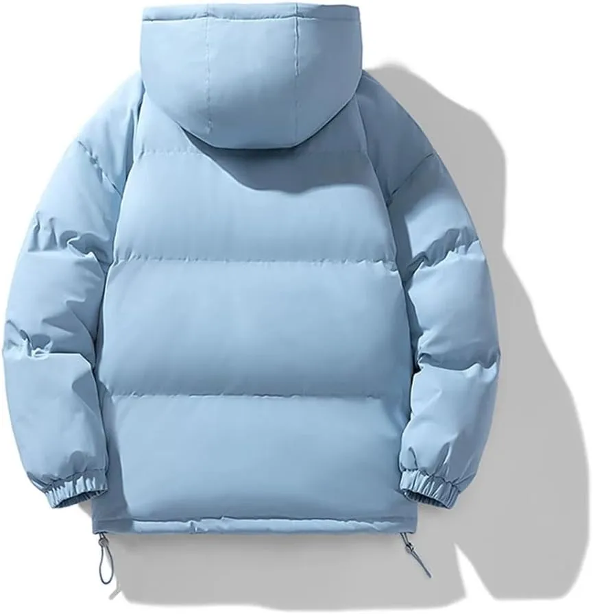 REHJJDFD Men Parkas Cotton-Padded Coats Men Puffer Jackets Outdoor Hooded Coat Casual Thick Warm Coat Men Jacket