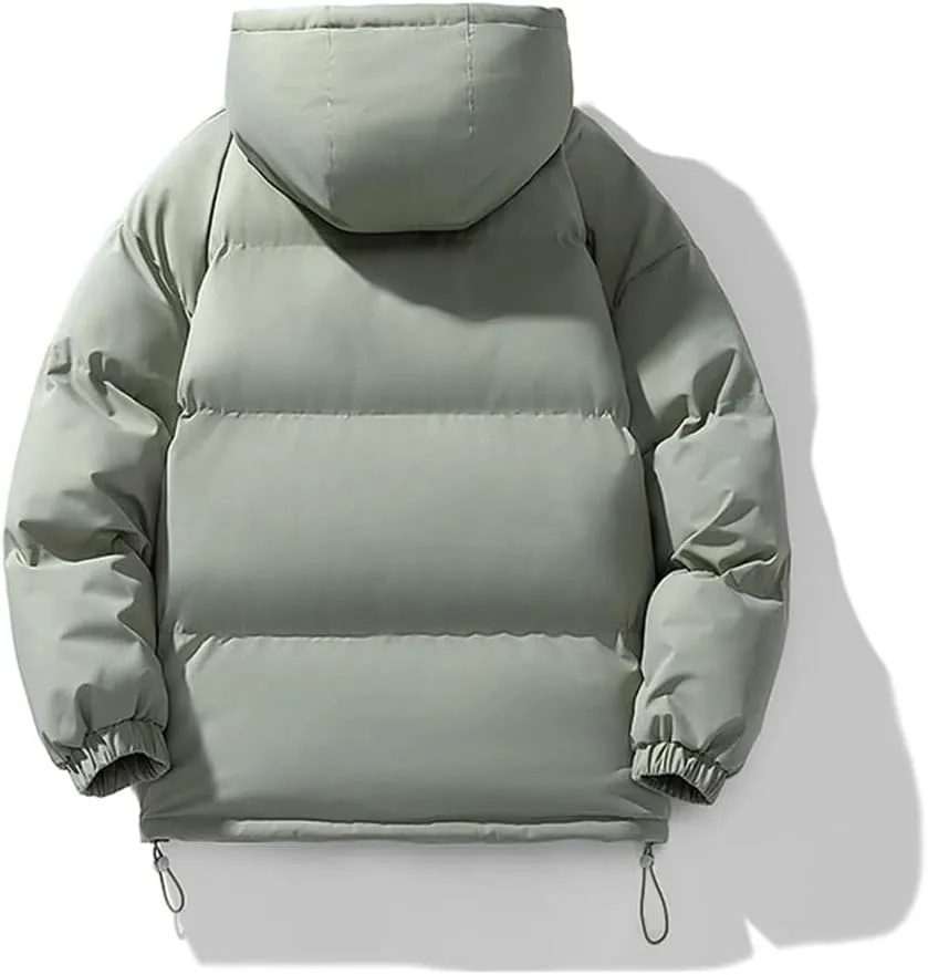 REHJJDFD Men Parkas Cotton-Padded Coats Men Puffer Jackets Outdoor Hooded Coat Casual Thick Warm Coat Men Jacket