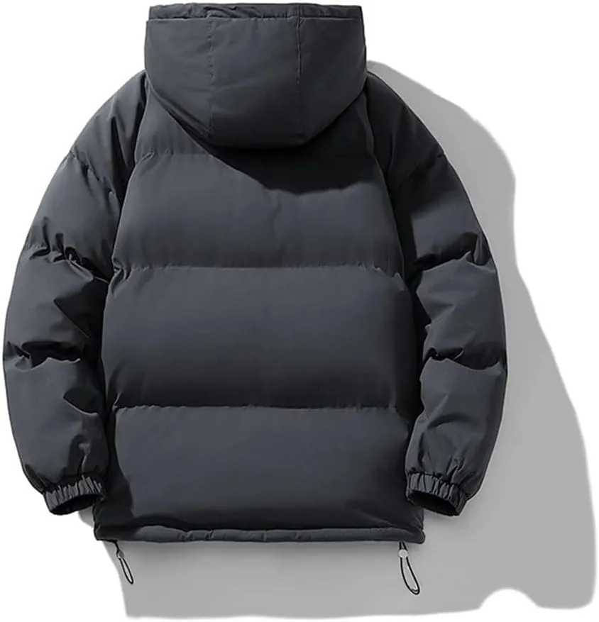 REHJJDFD Men Parkas Cotton-Padded Coats Men Puffer Jackets Outdoor Hooded Coat Casual Thick Warm Coat Men Jacket