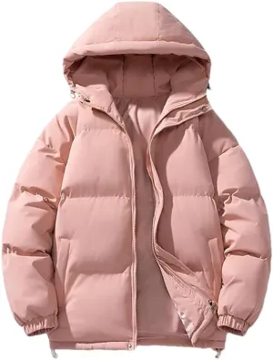 REHJJDFD Men's Winter Cotton-Padded Coats Outdoor Hooded Puffer Jackets Casual Thick Warm Parkas Windbreaker