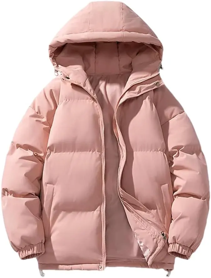 REHJJDFD Men's Winter Cotton-Padded Coats Outdoor Hooded Puffer Jackets Casual Thick Warm Parkas Windbreaker