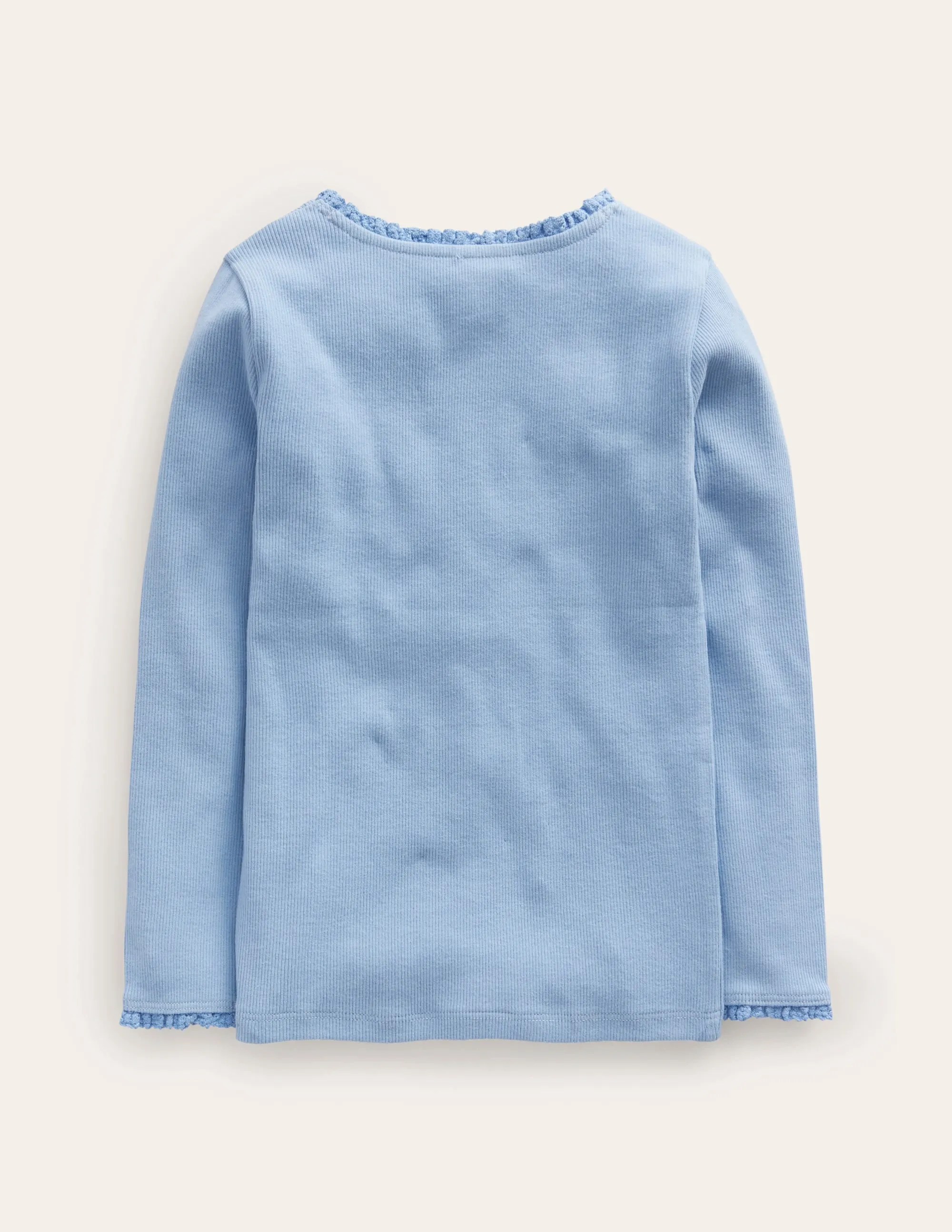 Ribbed Long Sleeve T-Shirt-Dusk Blue