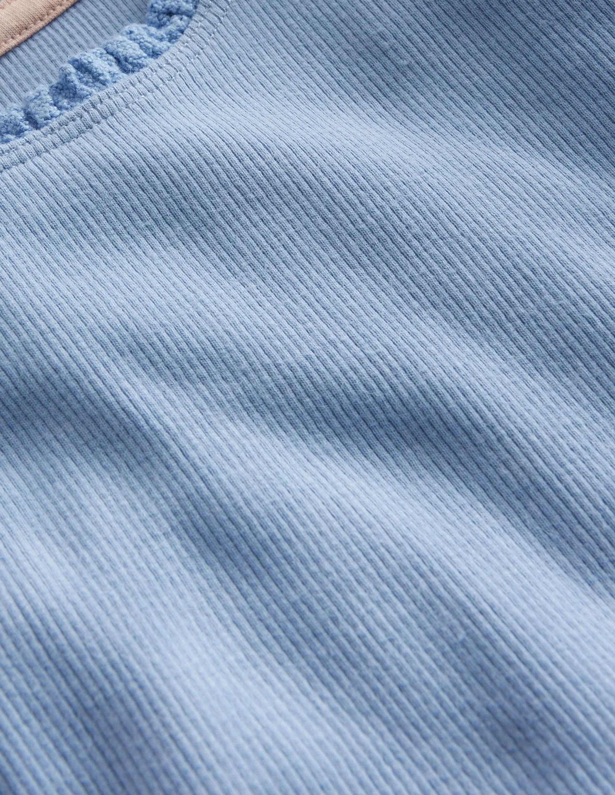 Ribbed Long Sleeve T-Shirt-Dusk Blue