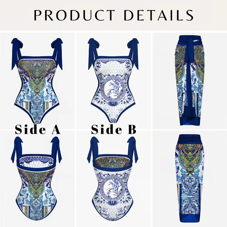 Rina - Reversible One-Piece Swimsuit with Tie-Shoulder Design