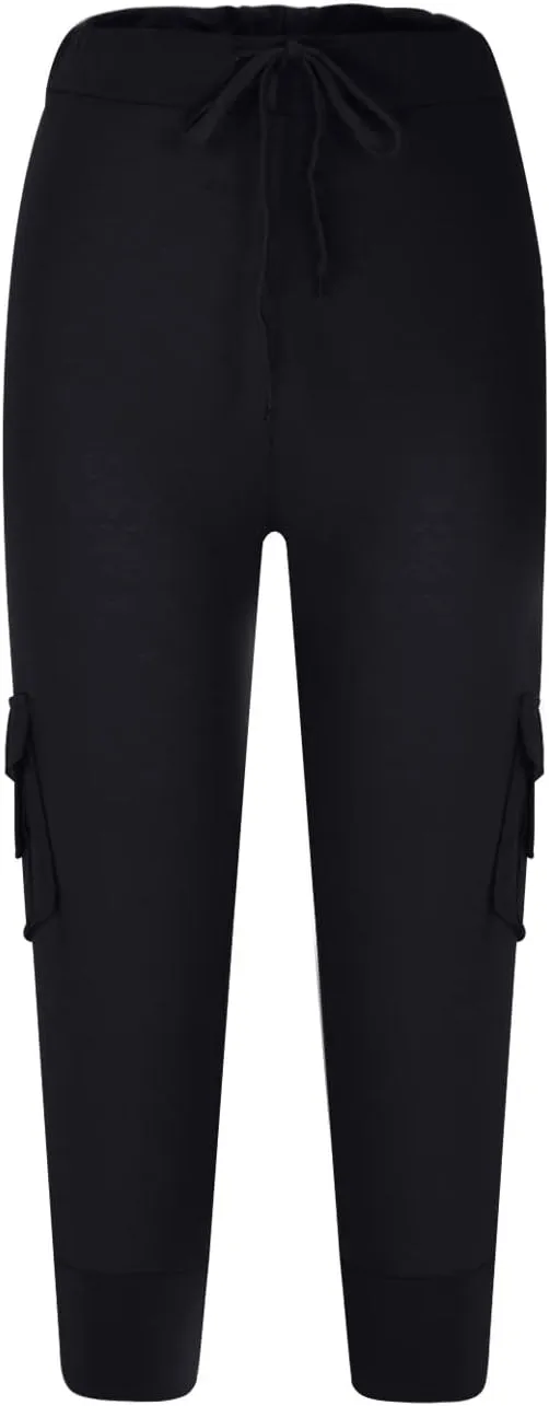 RKSTN Womens Capri Pants for Summer 2025 Casual Lightweight Leggings High Wasit Elastic Pant with Pockets Cropped Trousers