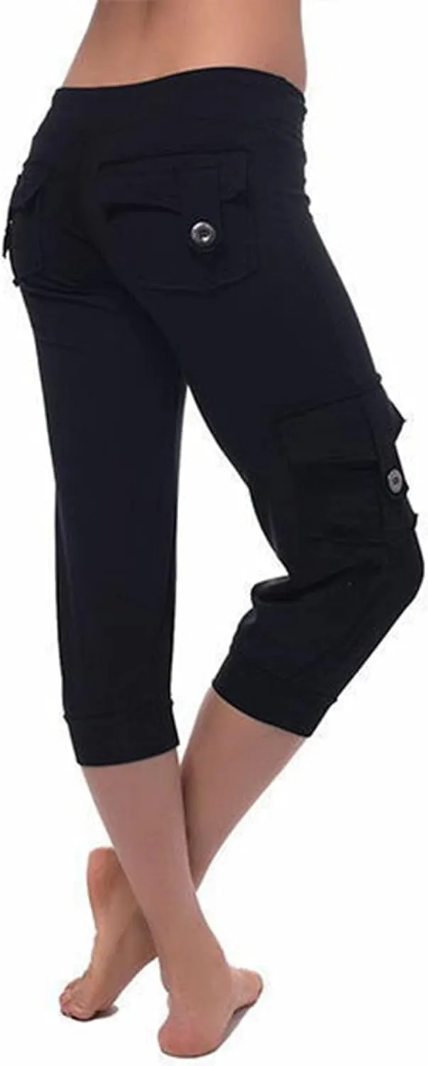 RKSTN Womens Capri Pants for Summer 2025 Casual Lightweight Leggings High Wasit Elastic Pant with Pockets Cropped Trousers