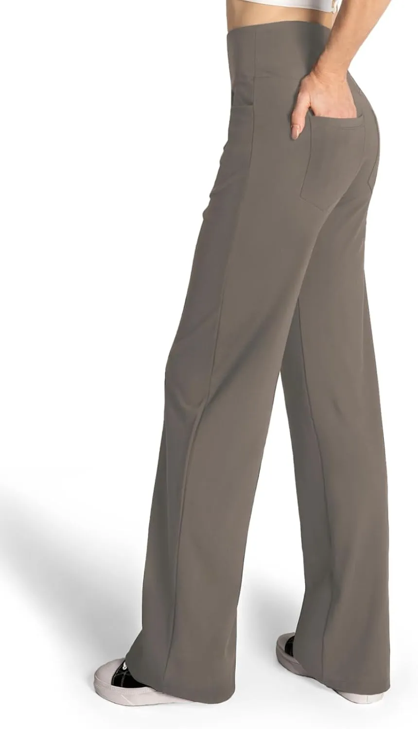 Safort Yoga Pants Women Wide Leg Pants with Pockets 28''/31''/34'' Stretch Loose Leg Comfy Lounge Petite, Regular, Tall