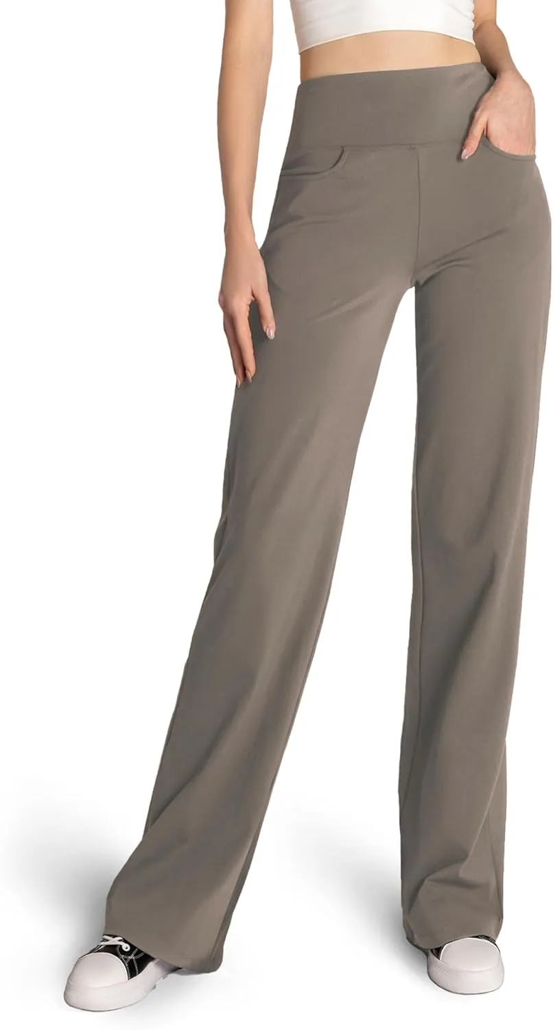 Safort Yoga Pants Women Wide Leg Pants with Pockets 28''/31''/34'' Stretch Loose Leg Comfy Lounge Petite, Regular, Tall