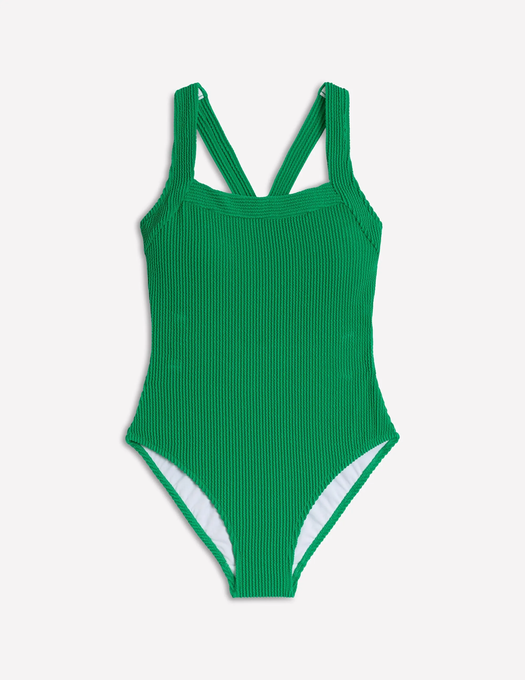 Scoop Cross Back Swimsuit-Bright Green