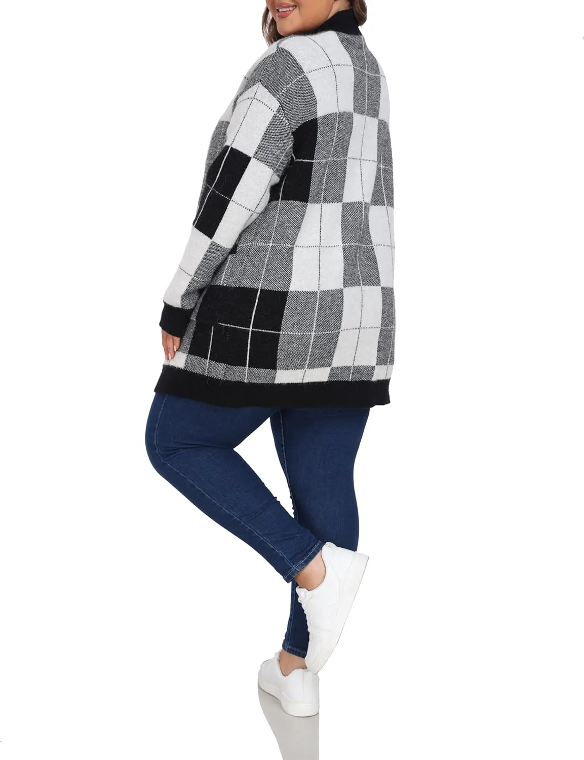 Shiaili Warm Plus Size Sweater Coats Soft Stretched Cardigan for Women