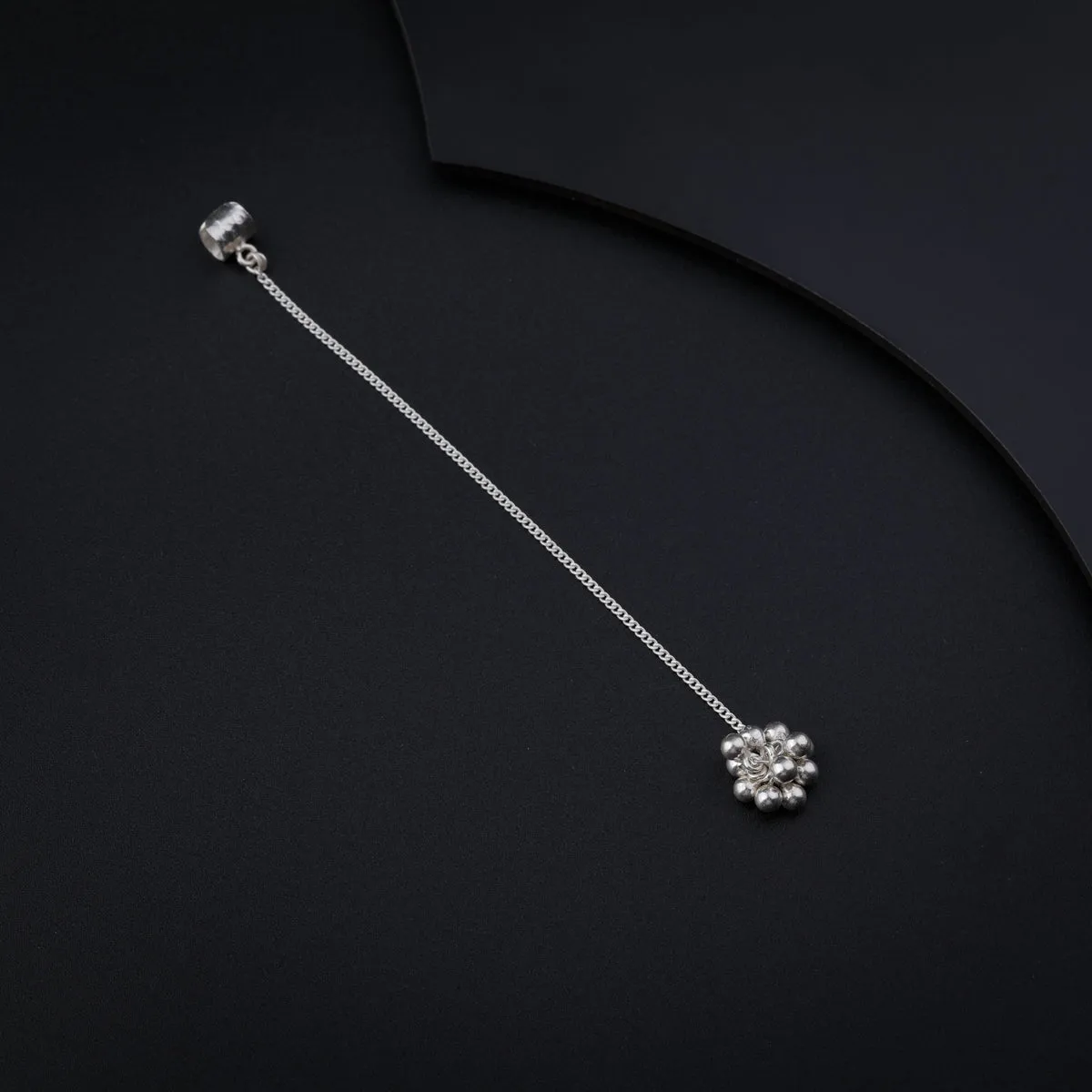 Silver Ghungroo Bunch Earcuff Hammered Clip-on
