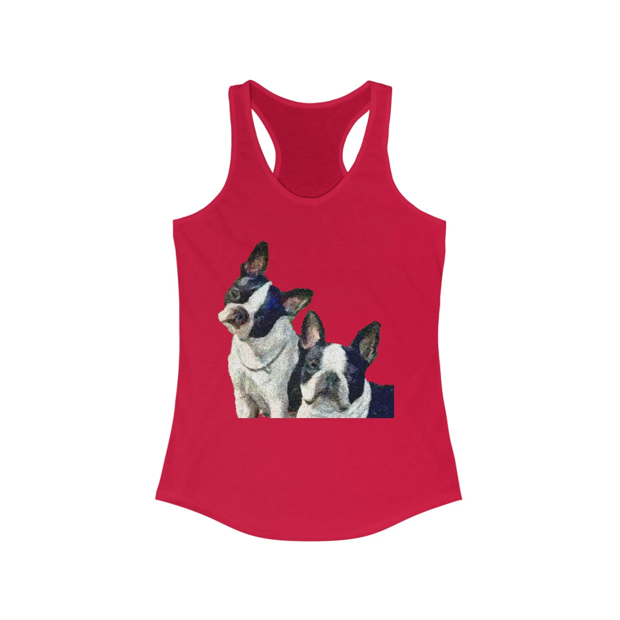 Skipper & Dee Dee: Boston Terriers Women's Racerback Tank